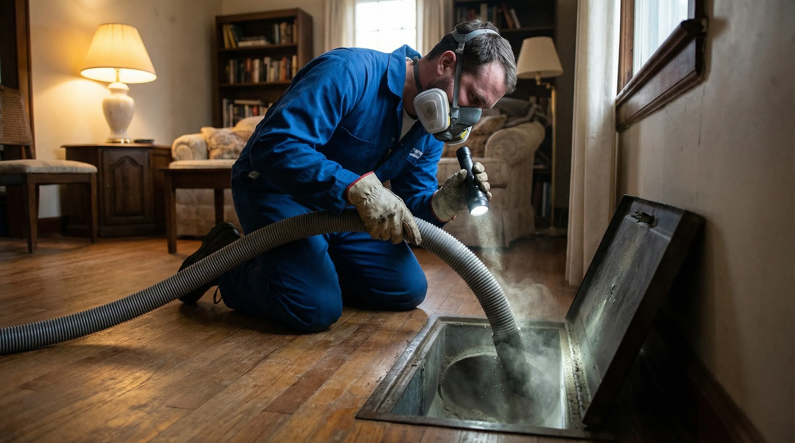 Air Duct Cleaning field service professional at work