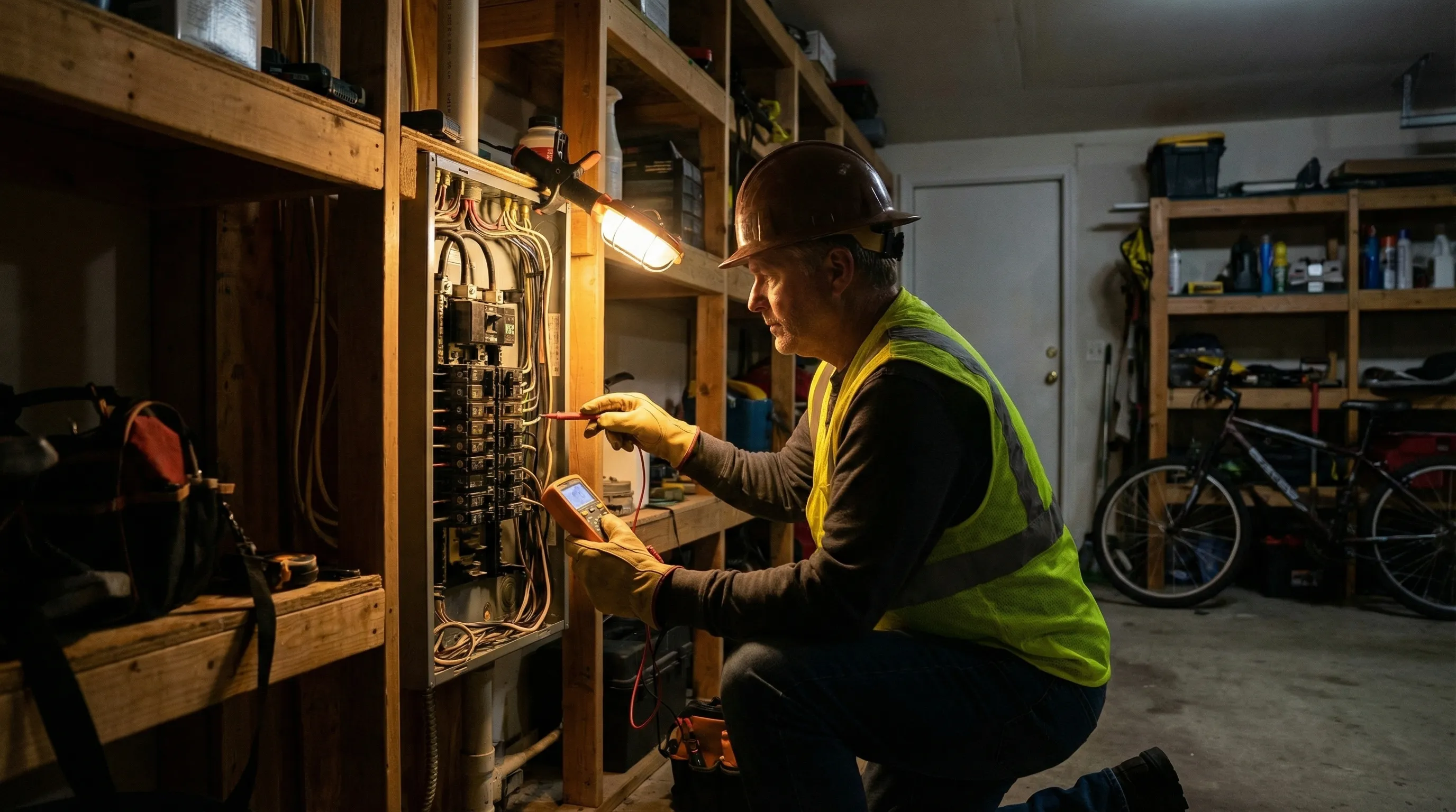 Electrical field service professional at work