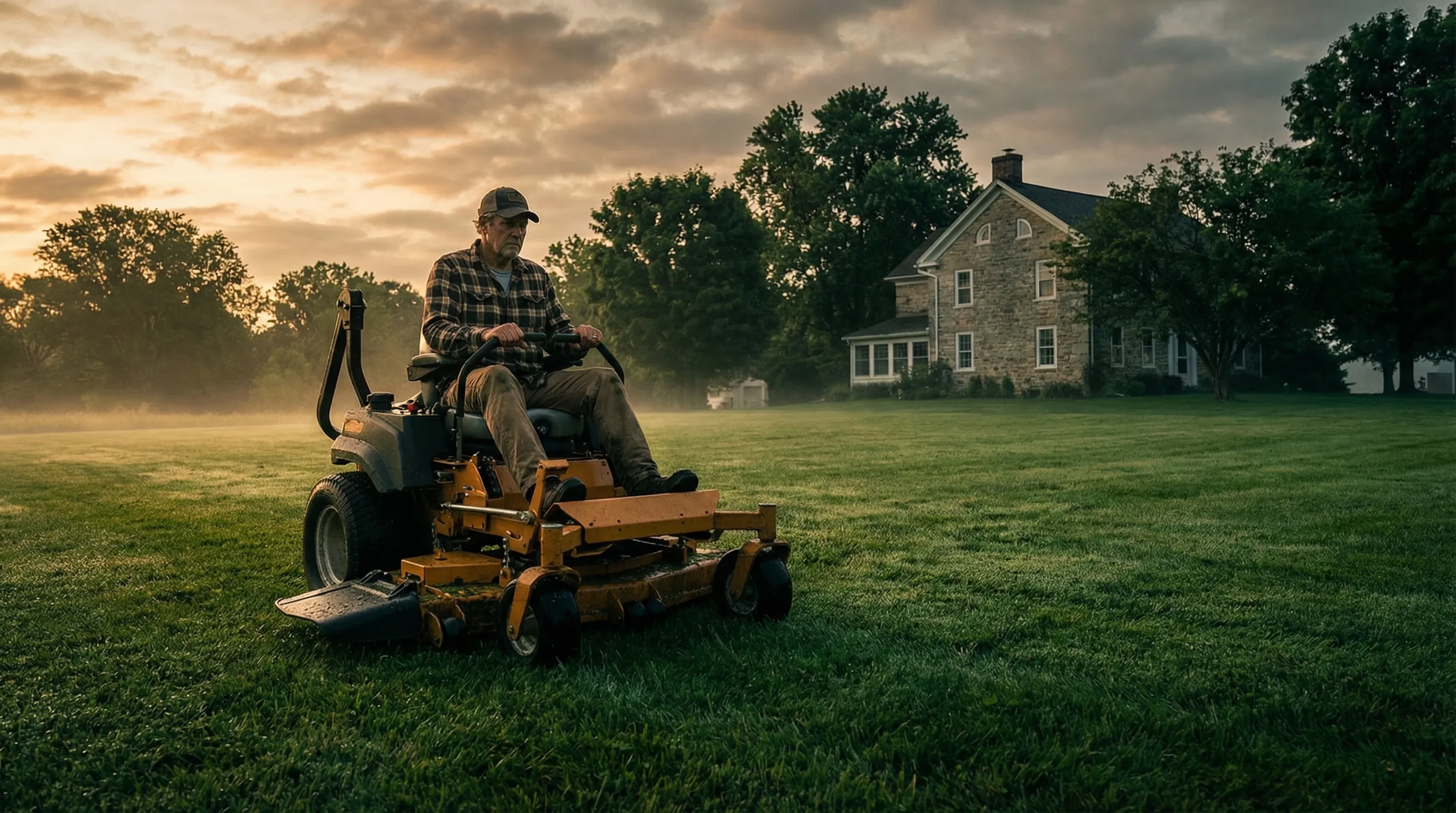 Landscaping field service professional at work