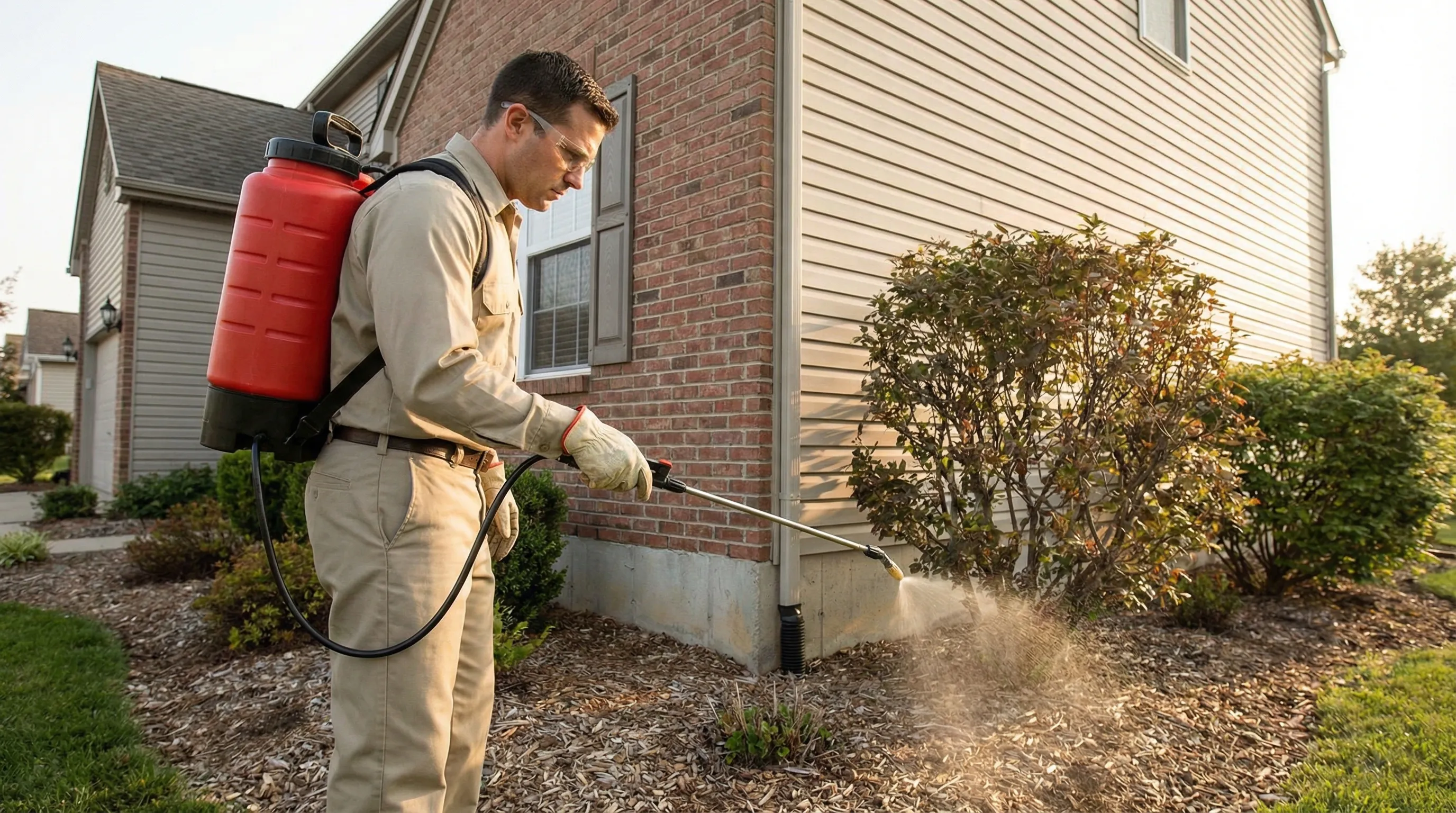 Pest Control field service professional at work